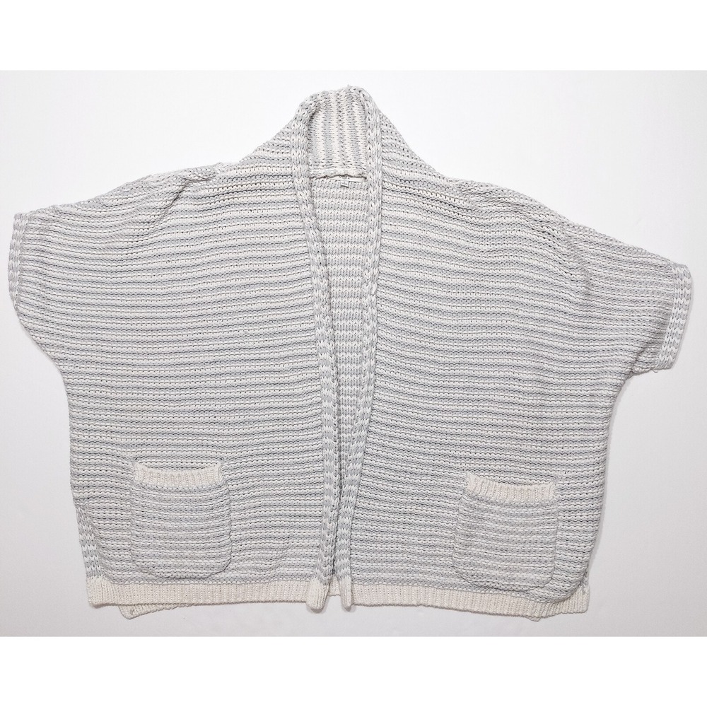 MADEWELL Curl Up Knit Cardigan Sweater White Gray‎ C5796 Women's XS Extra Small